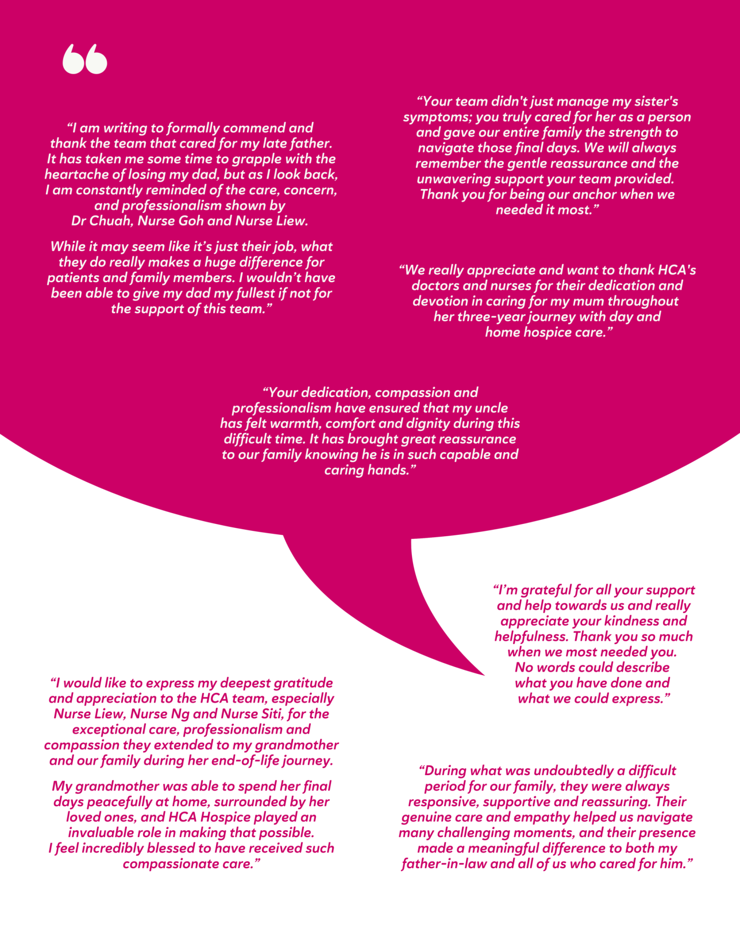 Hear from Those We Care For